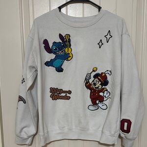 Disney 100 Years Of Wonder Sweatshirt Mickey, Stitch, Dumbo Embroidered